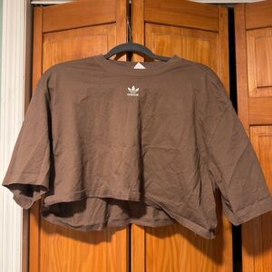 Adidas Chocolate Brown Cropped Tee